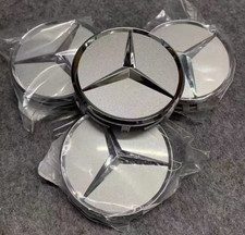 -set Of 4pc For Mercedes Benz Silver Chrome Wheel Center Hub Caps 2.95in Wreath -set Of 4pc For Mercedes Benz Silver Chrome Wheel Center Hub Caps 2.95in Wreath