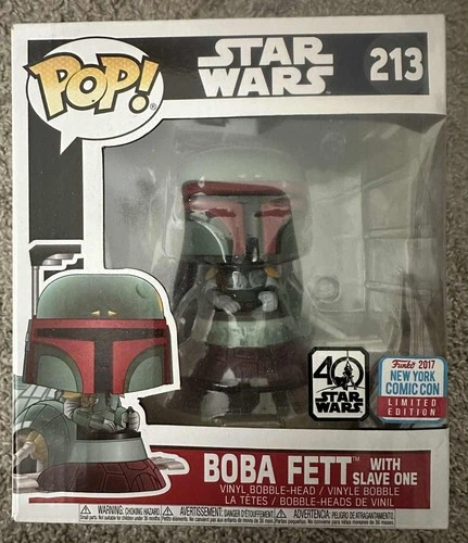 Funko Pop Deluxe: Star Wars - Boba Fett with Slave One #213 NYCC CON STICKER