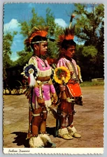 Indian Dancers Children During Intertribal Ceremony New Mexico Postcard