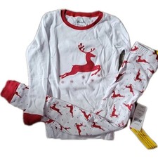 Leveret Christmas Flying Reindeer Applique Snug Fit Pajamas Unisex Size 5 NWT