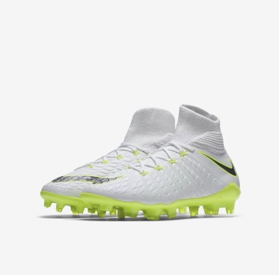 Nike Hypervenom Phantom 3 Elite DF FG Jr White Volt Soccer Cleats GS sz 4Y