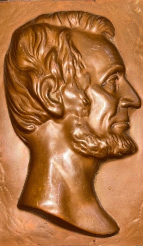 UNIQUE ANTIQUE HAND MADE LINCOLN EXPANDING BOOK ENDS • BRASS/COPPER HAMMERED