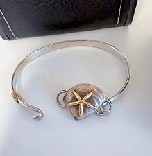 LeStage CONVERTIBLE BRACELET 925/14K GOLD~With STARFISH on CLAM SHELL CLASP