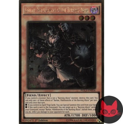 Yugioh Barbar, Malebranche des Brennenden Abgrunds PGL3-DE054 Gold Rare 1. AuflageNM
