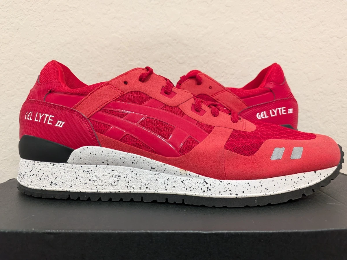 ASICS Gel Lyte 3 OG Classic Red & Black Athletic Sneakers Mens Size 9.0 Asics Gel Lyte 3 III (Black / Grey / Red) (H6X2L-9090  main image 2