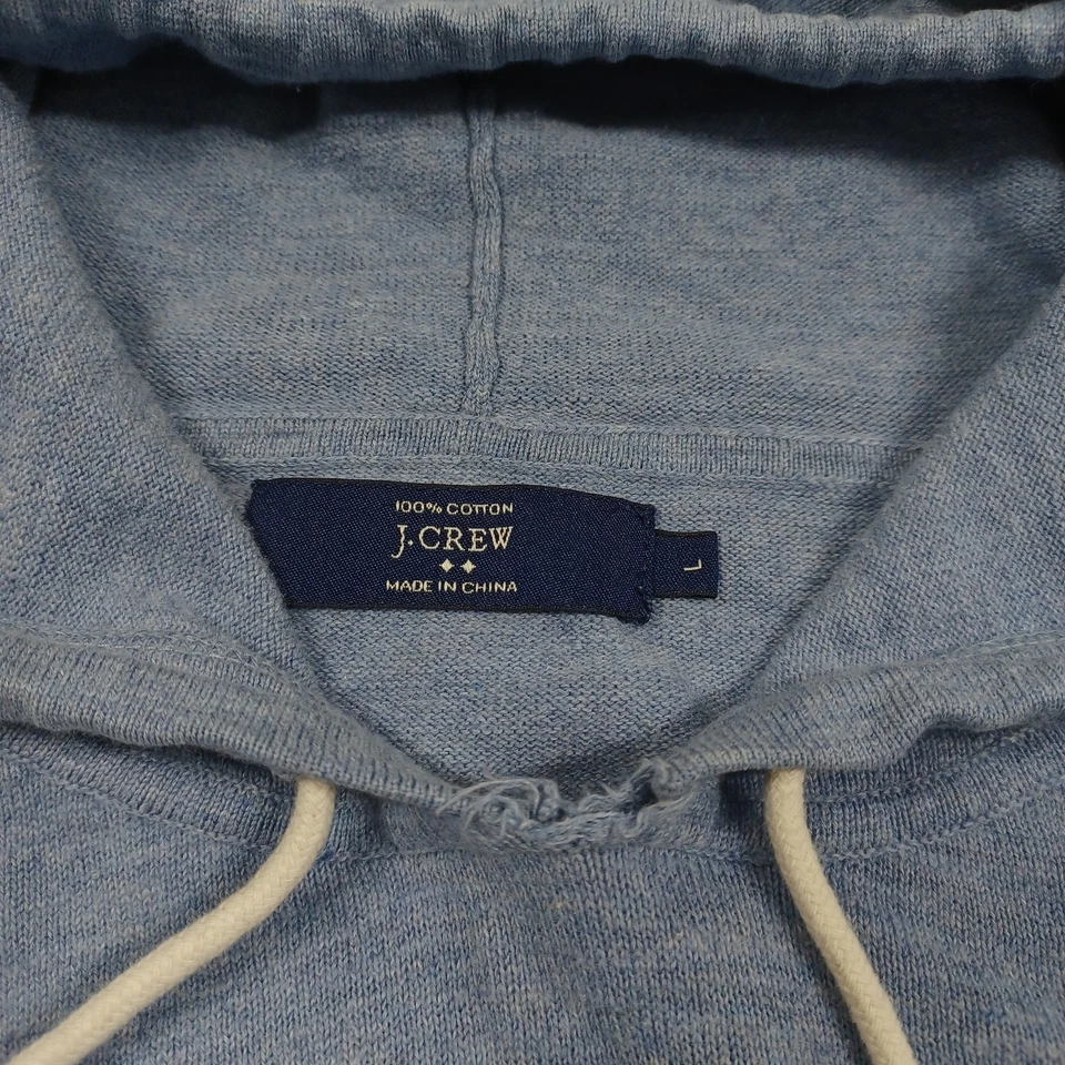 Suéter J Crew Para Hombres Grande Azul Sudadera con Capucha Pullover Informal Algodón Preppy Foto 4 de 4