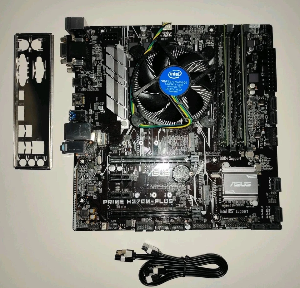 SCHEDA MADRE ASUS PRIME H270M-PLUS + CPU I3 7100 + RAM 8GB DDR4 - Immagine 2 di 4