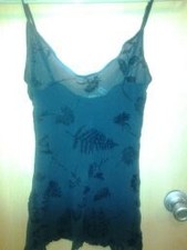 VICTORIA'S SECRET Sheer Black with floral print Baby Doll/Nightie/Teddy Size M