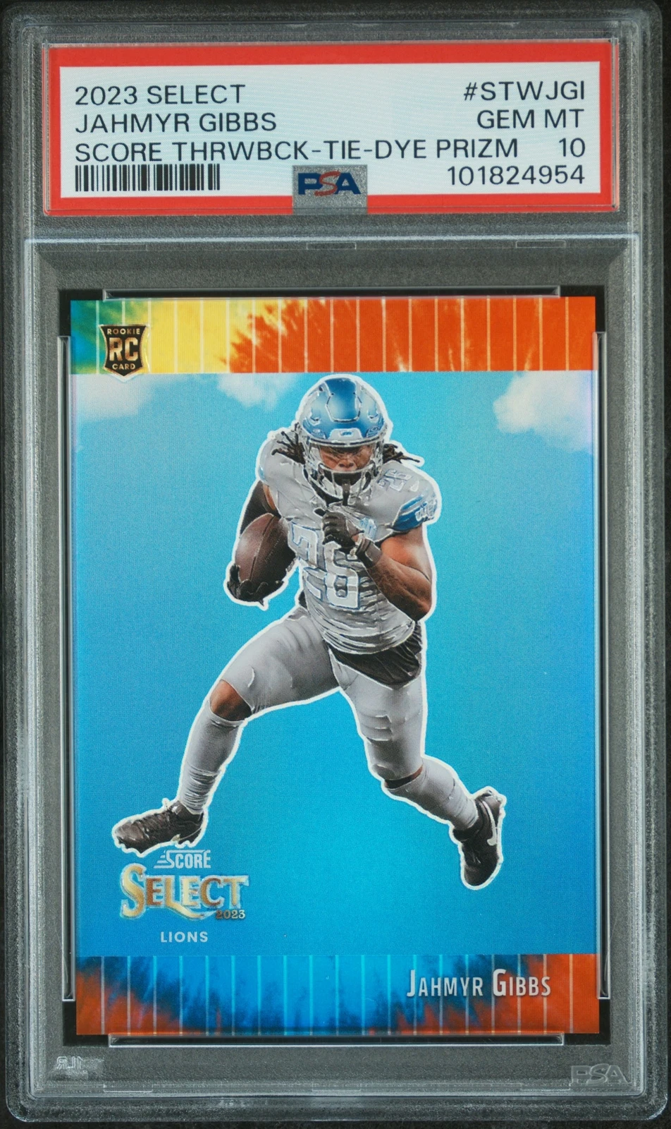 Jahmyr Gibbs Panini Select Score Select Throwback #STWJGI Tie-Dye