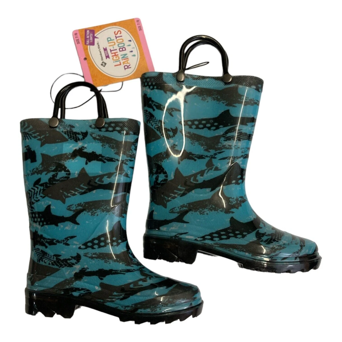 Toddler boy light top up rain boots