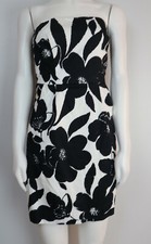 Express Design Studio Women's Dress Size 6 Black White Floral Print Strapless