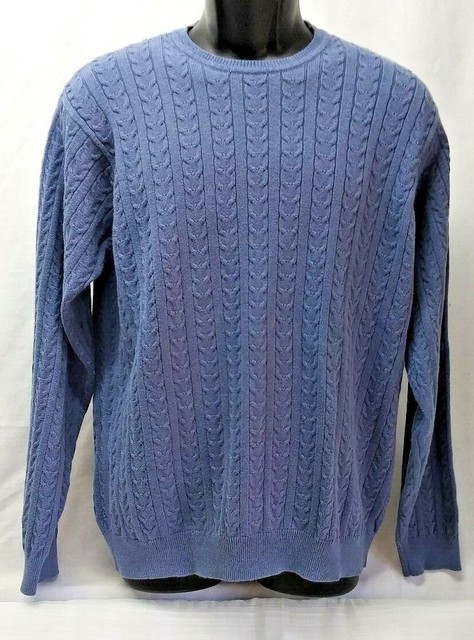 Izod Mens Large Sweater Cream Knit Crew Neck 100% Cotton | eBay
