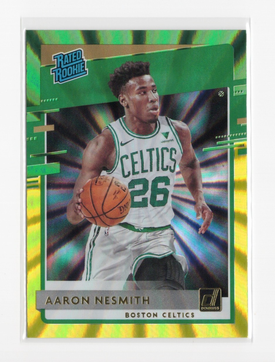 2020-2021 Panini Donruss Green Yellow Laser Aaron Nesmith #232 Rookie Card RC