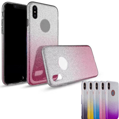 Slim Bling 2 Tones Glitter TPU Skin Cover Phone Case For  Huawei P30 Pro, Mate20