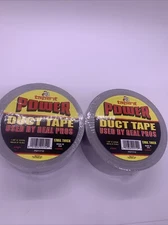 Tape It! Power Duct Tape Super Sticky Adhesive & Thick Tape Pro Grade Grey 2PK