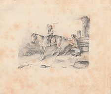 Old Master Drawing Caricature by Nicolas-Toussaint CHARLET 
