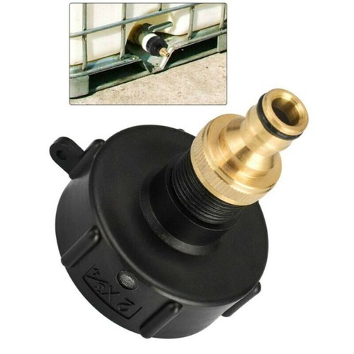 Für 1000L Container-Tank Fass S60X6 IBC Adapter 3/4Mit Auslaufhahn Regenwasser - Bild 9 von 15