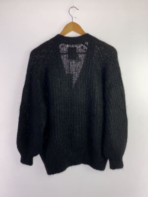 Cloth & Cross Cardigan (Thick Free Mohair Black Plain HG Cloth & Cross Cardigan (Thick Free Mohair Black Plain HG