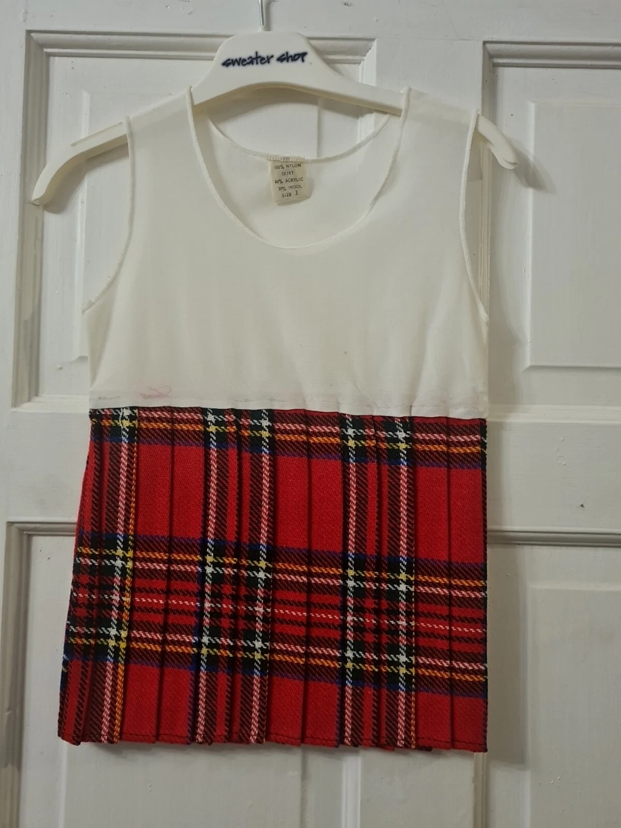 Grey plaid skirt vest cheap