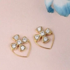 2.15Ct Round Cut Simulated Diamond Gorgeous Stud Earrings 14K Yellow Gold Plated