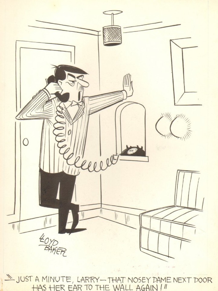 Boobs From the Wall - 1958 art by Lloyd Baker Comic Art