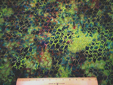 Batik Fabric By Half-Yard Dk Blue Green Dk Dusty Pink Hoffman Premium Cotton 65
