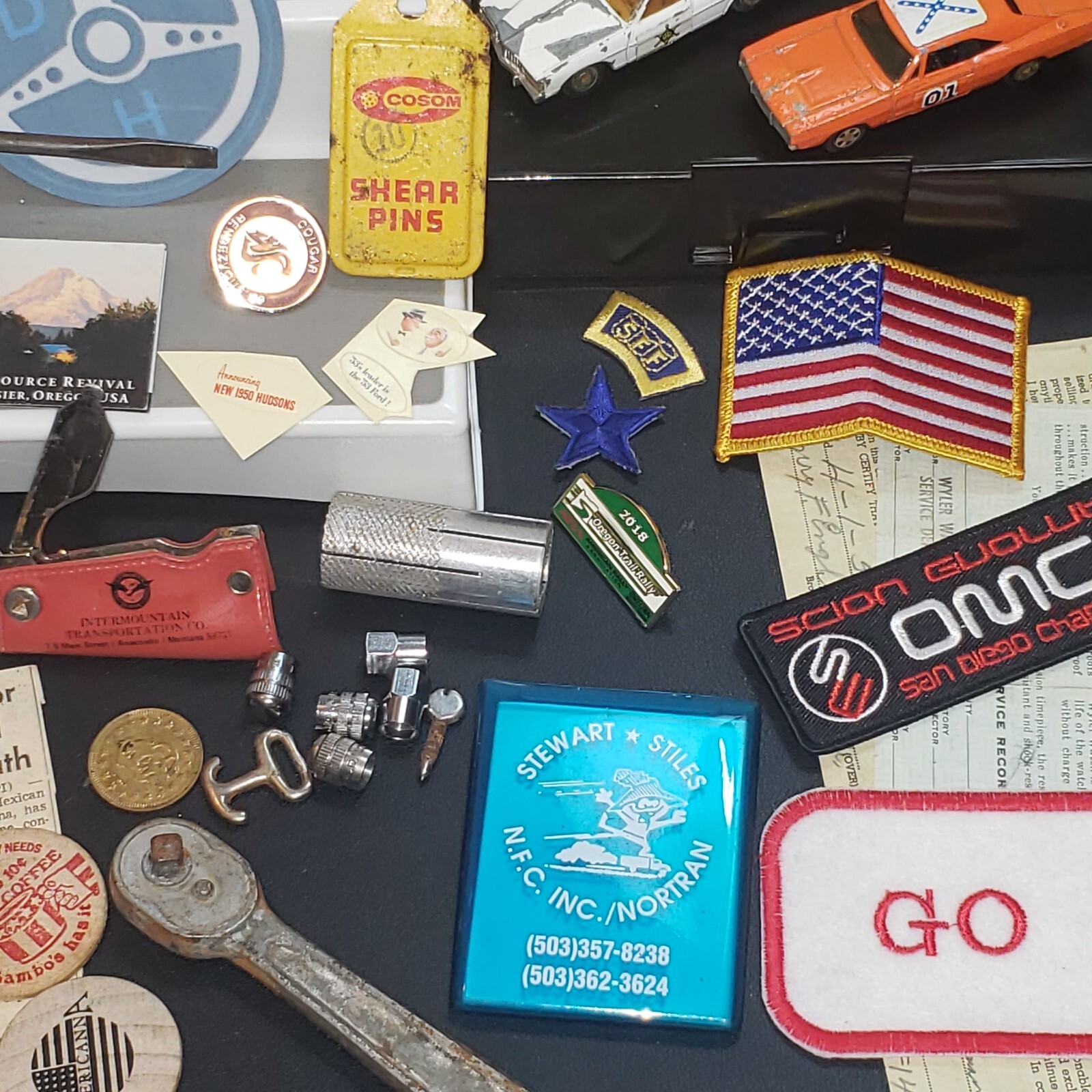Vtg Junk Drawer Lot AUTOMOBILIA, RAILROADIANA, Vintage Tools eBay