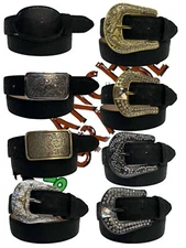 Men's Original Snake Skin/piel de vivora Black Western Belt With Optional Buckle