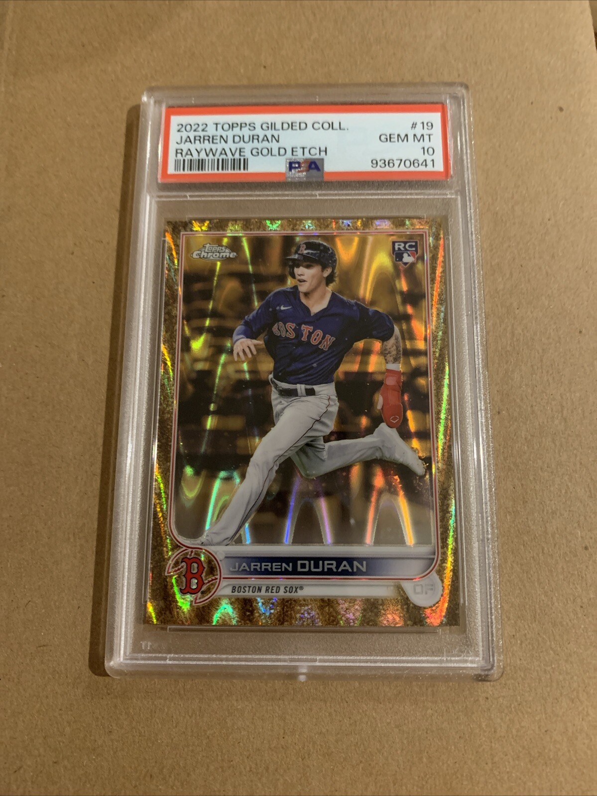 2022 Topps Gilded 17/25 Jarren Duran PSA 10 RC Gold Etched Raywave MVP ASG