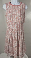 Antonio Melani Dress Women 4 Lace Overlay Coral Flattering Seaming Career Boho