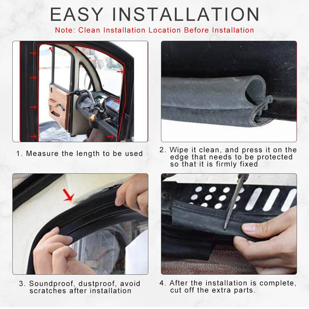 Auto Lock Seal Weather Strip Door Window Lock Trunk Hood Edge Trim 20ft Rubber E - Foto 2