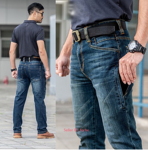 Homme Tactique Jeans Pantalon Combat 