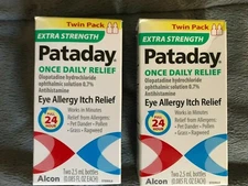 New Lot Of 2 Twin Packs Pataday Extra Strength Eye Allergy Itch Relief 1/2027