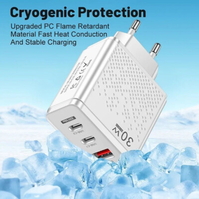 OLAF 30W Schnellladegerät mit QC 3.0 - Dual Typ-C Port für Apple, Samsung, etc.