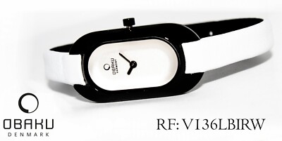 OBAKU Denmark V136LBIRW Damenuhr schmal Edelstahl Sportlich schwarz-weiß