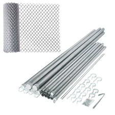 ALEKO Galvanized Steel 6 X 50 Feet Complete Kit Chain Link Fence Fabric Posts