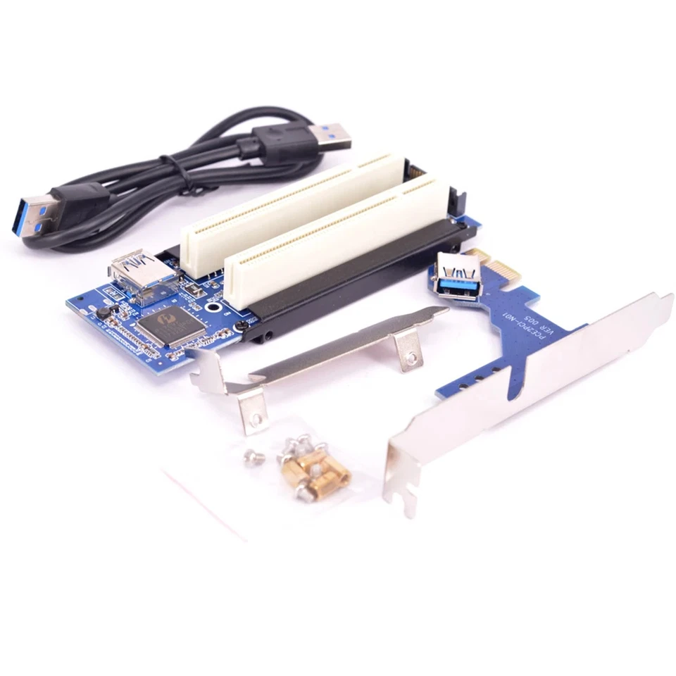 PCIe x1 x4 x8 x16 to Dual PCI slots adapter pci express to pci card With USB 3 - Image 4 of 4