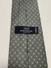 Mens Vintage Brooks Brothers 346 classic Pure Silk luxury Green