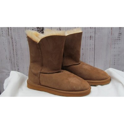 Lamo California USA Brown Suede Sheepskin Lined Winter Boots Womens Size 7