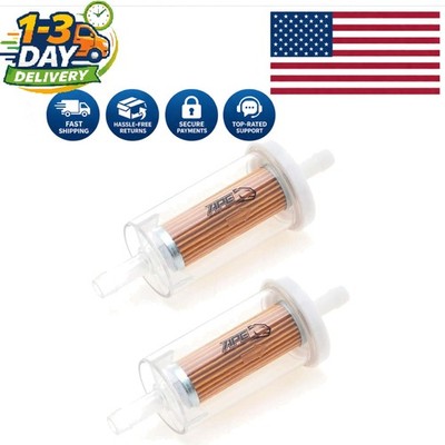 Durable Inline Fuel Filters - 2 Pack for High Flow in Lawn Mowers & Motorcycles