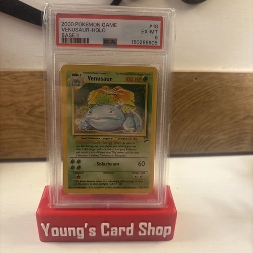Pokémon Base Set 2 Venusaur 18/130 Holo Rare PSA 6 Graded Card