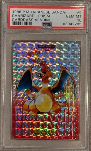 1996 Charizard Prism Carddass Vending #6 GEM MT PSA 10