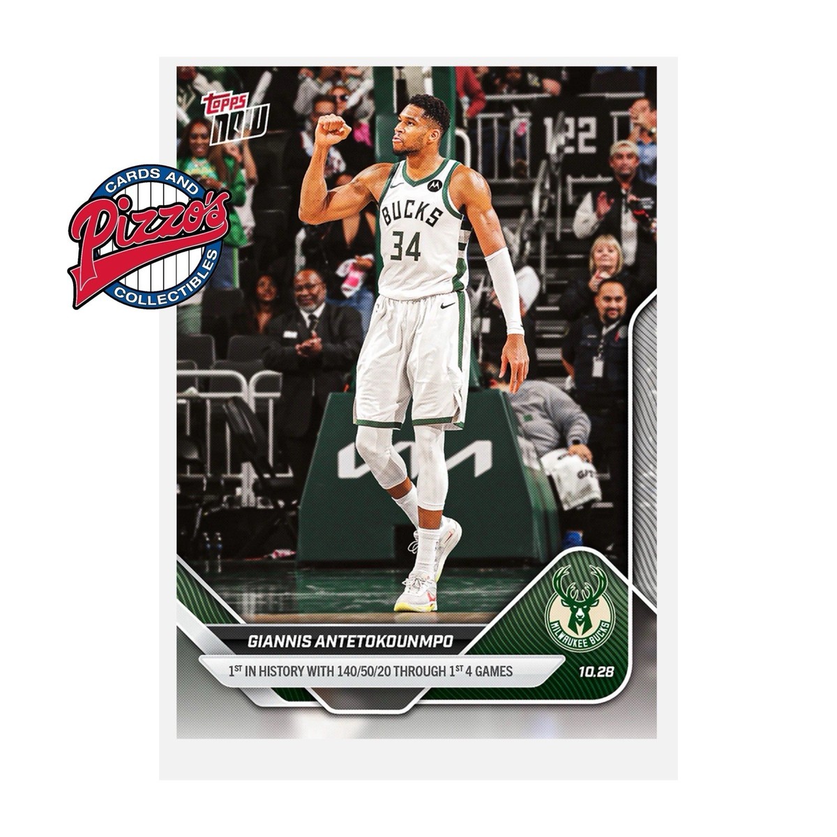 Giannis Antetokounmpo Bucks 2025-26 NBA Topps NOW Card 36 In Hand