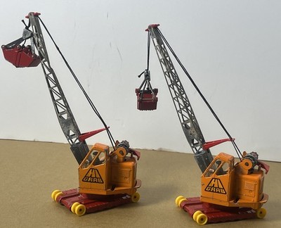 2 Vtg Corgi Major Toys No. 1153 Priestman Boom Crane HI GRAB Diecast
