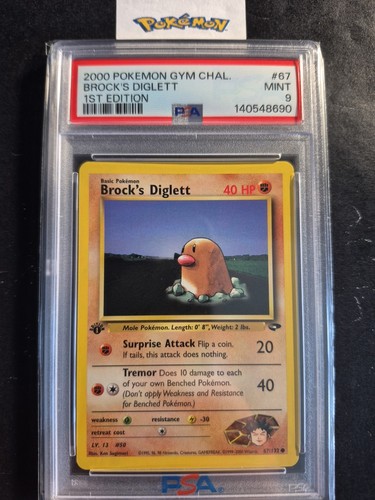 Brock's Diglett (1st Edition) graded PSA 9 for sale on eBay