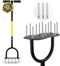 Lawn Aerator Spike Tool, Updated 36" Metal Grass Aerator with Longer Spikes, Pre