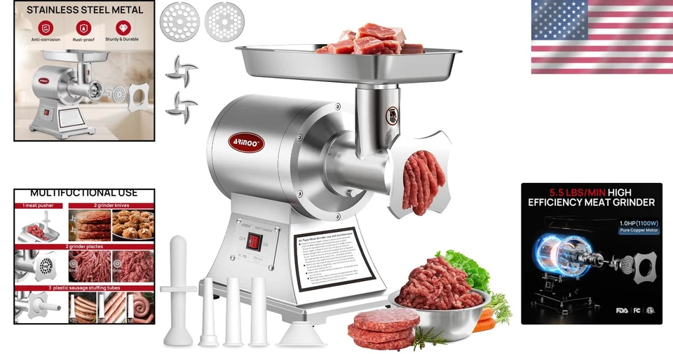 Molinillo de carne para lotes grandes carnicería casera Foto 2 de 4