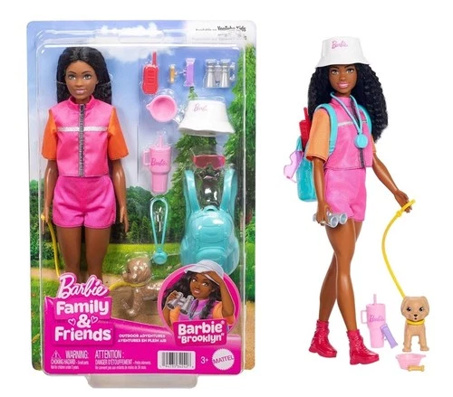 Barbie Brooklyn Doll and Puppy Family & Friends Outdoor Adventures Series JJV60