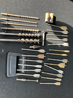 Bundle of Vintage Drill Bits and brace drill bits Various Sizes