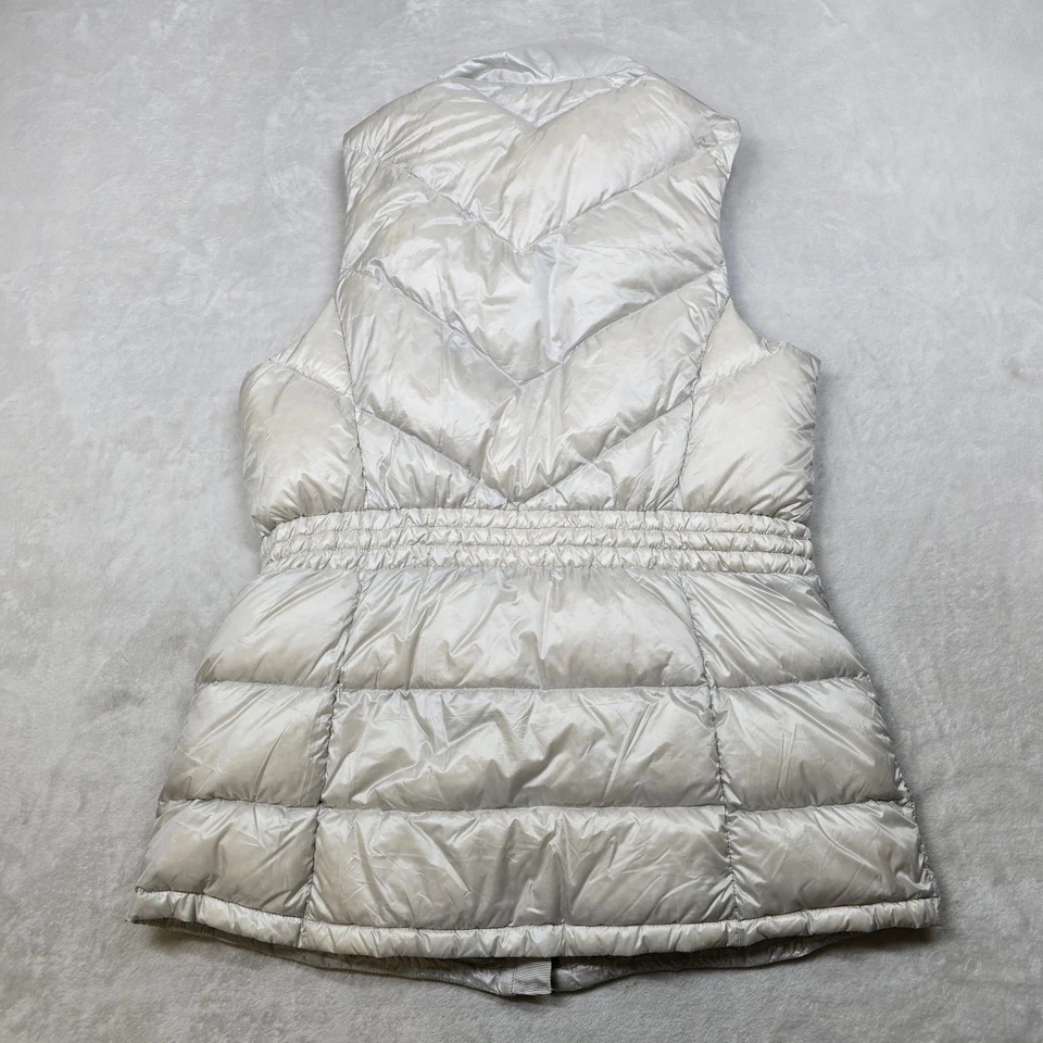 Athleta Goose Down Puffer Vest Womens Large Light Gray Quilted Banner Peak - Image 3 of 4